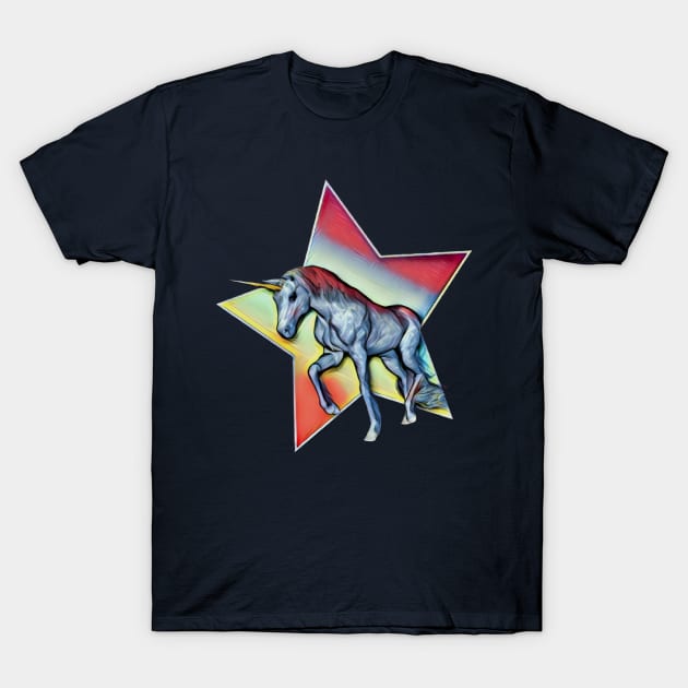 Unicorn Art T-Shirt by AlondraHanley